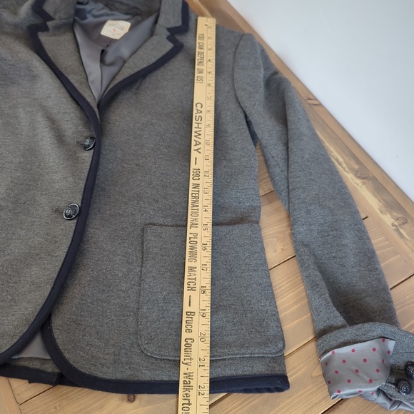 GAP Academy Heather Grey Blazer Contrast Cuff Lining - Picture 10 of 15